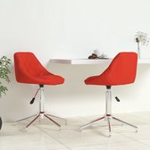 Eetkamerstoelen draaibaar 2 st kunstleer rood