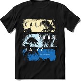 California Summer | TSK Studio Zomer Kleding  T-Shirt | Geel - Blauw | Heren / Dames | Perfect Strand Shirt Verjaardag Cadeau Maat XL