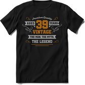 39 Jaar Legend - Feest kado T-Shirt Heren / Dames - Zilver / Goud - Perfect Verjaardag Cadeau Shirt - grappige Spreuken, Zinnen en Teksten. Maat M