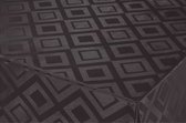 Tafelzeil/tafelkleed Damast zwarte ruiten print 140 x 220 cm - Tuintafelkleed