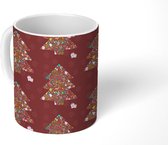 Mok - Koffiemok - Kerstboom - Regenboog - Cadeau - Patroon - Mokken - 350 ML - Beker - Koffiemokken - Theemok