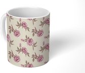 Mok - Koffiemok - Rozen - Patronen - Vintage - Mokken - 350 ML - Beker - Koffiemokken - Theemok