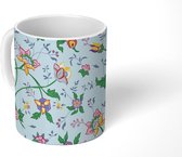 Mok - Koffiemok - Regenboog - Bloemen - Vintage - Design - Mokken - 350 ML - Beker - Koffiemokken - Theemok