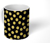 Mok - Koffiemok - Patronen - Stippen - Goud - Mokken - 350 ML - Beker - Koffiemokken - Theemok