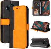 Voor Nokia X10 / X20 Business Stitching-Color Horizontal Flip PU Lederen Case met Houder & Card Slots & Fotolijst (Oranje)