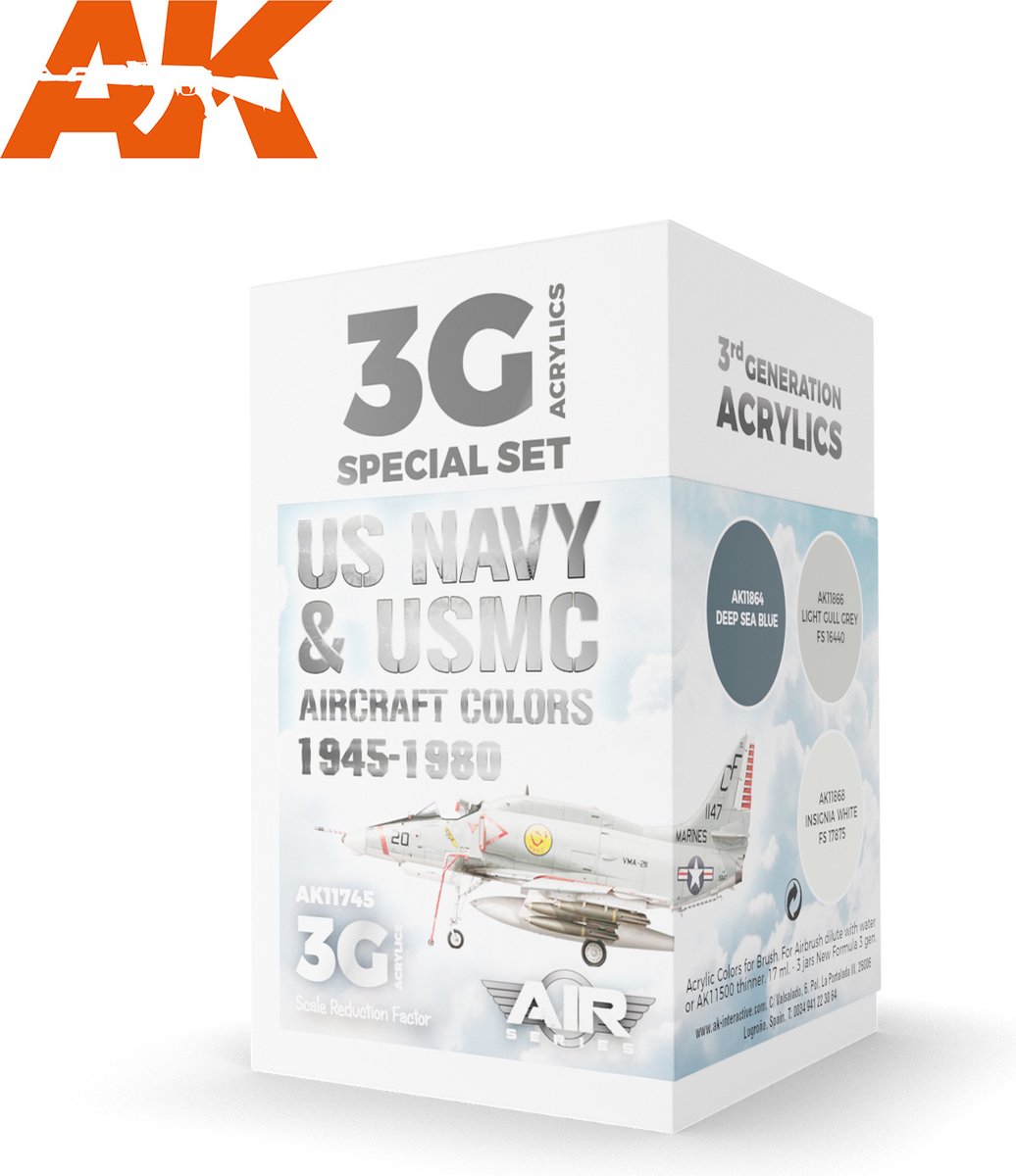 US Navy & USMC Aircraft Colors 1945-1980 Set - AK-Interactive - AK-11745