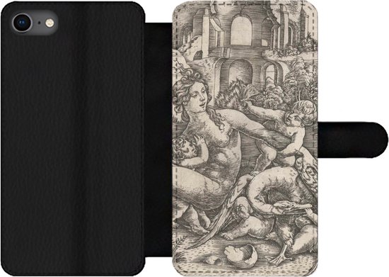 Bookcase iPhone SE 2020 telefoonhoesje - Leda en de zwaan met haar vier