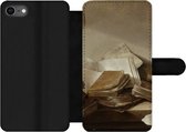 Bookcase Geschikt voor iPhone SE 2020 telefoonhoesje - Stilleven met boeken - Schilderij van Jan Davidsz. de Heem - Met vakjes - Wallet case met magneetsluiting