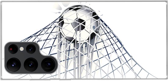 Coque Samsung Galaxy S22 Ultra - un ballon de football entrant dans le but - Coque en Siliconen pour téléphone -