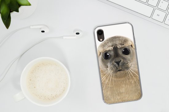 Coque pour iPhone XR - Garçons - Phoque - Grands yeux - Enfants - Garçons - Filles - Coque de téléphone en Siliconen