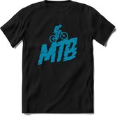 MTB Rider | TSK Studio Mountainbike kleding Sport T-Shirt | Blauw | Heren / Dames | Perfect MTB Verjaardag Cadeau Shirt Maat 3XL