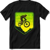 Crosscountry | TSK Studio Mountainbike kleding Sport T-Shirt | Limegroen | Heren / Dames | Perfect MTB Verjaardag Cadeau Shirt Maat L