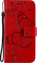 Realme 8 Pro Hoesje - Mobigear - Butterfly Serie - Kunstlederen Bookcase - Rood - Hoesje Geschikt Voor Realme 8 Pro