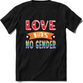 Love has no gender | Pride T-Shirt Heren - Dames - Unisex | LHBTI / LGBT / Gay / Homo / Lesbi |Cadeau Shirt | Grappige Love is Love Spreuken - Zinnen - Teksten Maat XXL