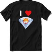 I love Shiba inu T-Shirt | Crypto ethereum kleding Kado Heren / Dames | Perfect cryptocurrency munt Cadeau shirt Maat S