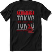 Tokyo - Akihabara | TSK Original & vintage | T-Shirt Heren - Dames | Zilver - Rood | Perfect Cadeau Shirt | Grappige Spreuken - Zinnen - Teksten | Maat S