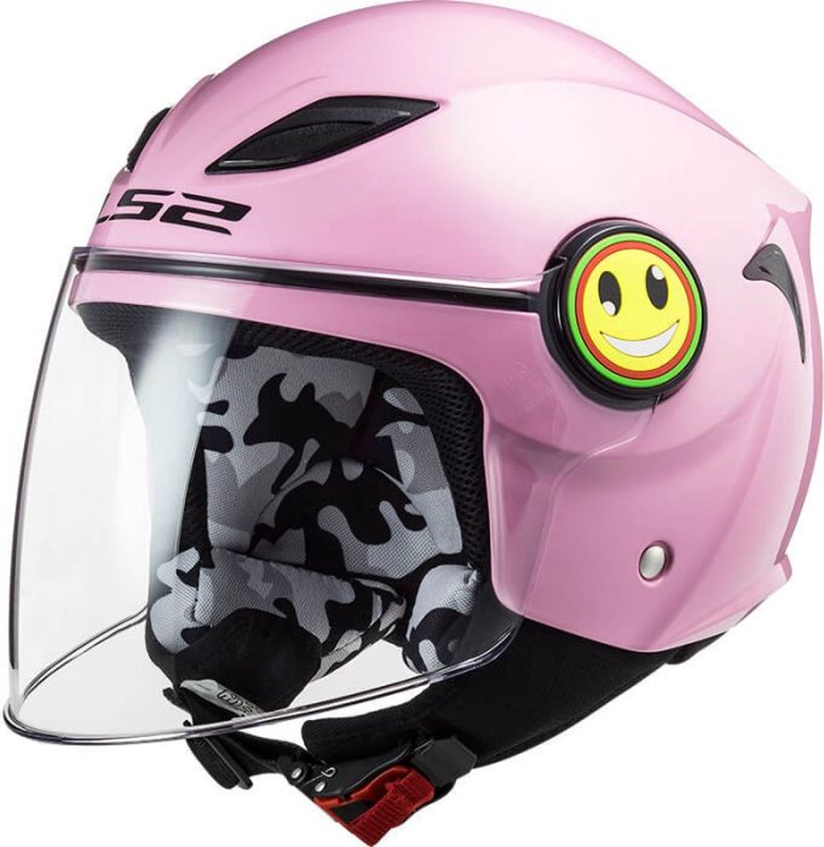 Casque Intégral De Moto Blanc Et Rose Pour Enfant Taille M 50cm