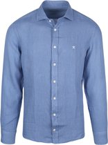 Hackett - Overhemd Garment Dyed Blauw - XL - Heren - Slim-fit