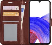 Samsung A33 Hoesje Book Case Hoes - Samsung Galaxy A33 Case Hoesje Wallet Cover - Samsung Galaxy A33 Hoesje - Bruin