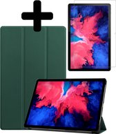 Hoes Geschikt voor Lenovo Tab P11 Hoes Luxe Hoesje Book Case Met Screenprotector - Hoesje Geschikt voor Lenovo Tab P11 Hoes Cover - Donkergroen