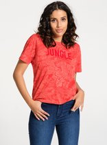 J&JOY - T-Shirt Vrouwen 02 Selva Hot Coral Jungle