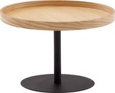 salontafel 61x61x40 cm salontafel hout / metaal woonkamertafel eiken | Design kamertafel modern rond | Houten tafel salontafel | Tafel woonkamer