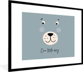 Fotolijst incl. Poster - Quotes - Spreuken - Kinderen - Our little boy - Kids - Baby - Jongetje - 80x60 cm - Posterlijst