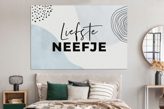 Tableau sur toile Proverbes - 'Cher cousin' - Citations - Pastel - 180x120 cm - Décoration murale XXL