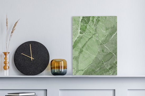 Tableau sur toile Cristaux - Vert - Wit - Granit - 30x40 cm - Décoration murale