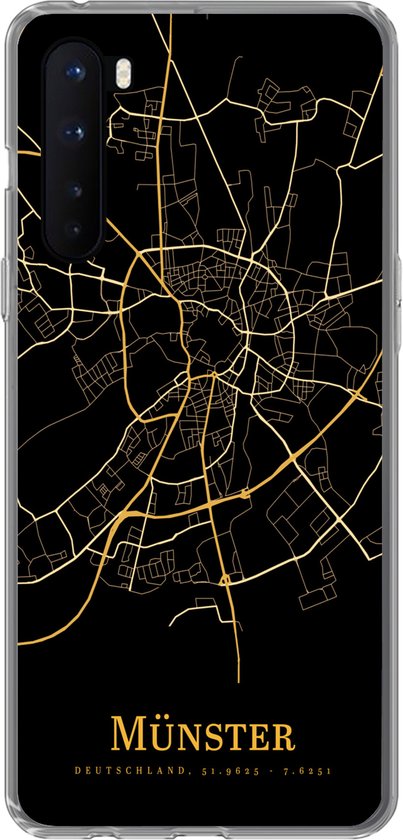 OnePlus Nord - Münster - Carte - Or - Coque de téléphone en Siliconen