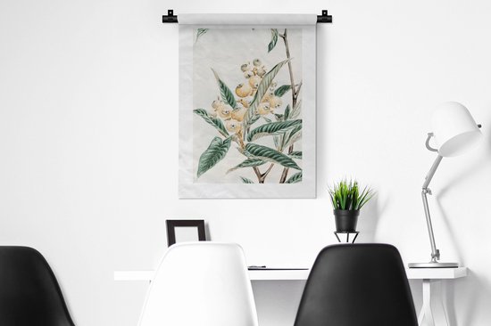 Tapisserie - Toile murale - Fruits - Feuilles - Japandi - 60x80 cm - Tapisserie