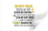 Muurstickers - Sticker Folie - Quotes - Spreuken - In dit huis spelen we Fifa - Voetbal - 60x40 cm - Plakfolie - Muurstickers Kinderkamer - Zelfklevend Behang - Zelfklevend behangpapier - Stickerfolie