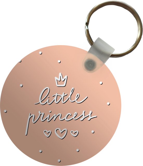 Sleutelhanger - Quotes - Meisjes - Little princess - Spreuken - Kids - Kinderen - Meiden - Plastic - Rond - Uitdeelcadeautjes