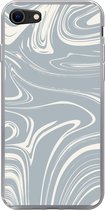 Geschikt voor iPhone 7 hoesje - Marmer print - Geel - Patronen - Siliconen Telefoonhoesje