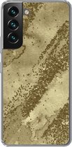 Geschikt voor Samsung Galaxy S22 hoesje - Glitter - Goud - Abstract - Siliconen Telefoonhoesje
