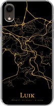 Geschikt voor iPhone XR hoesje - Luik - Kaart - Gold - Siliconen Telefoonhoesje