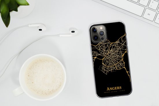 Coque iPhone 13 Pro - Angers - Carte - Or - Coque de téléphone en Siliconen