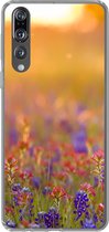 Geschikt voor Huawei P20 Pro hoesje - Bloemen - Goud - Zon - Siliconen Telefoonhoesje