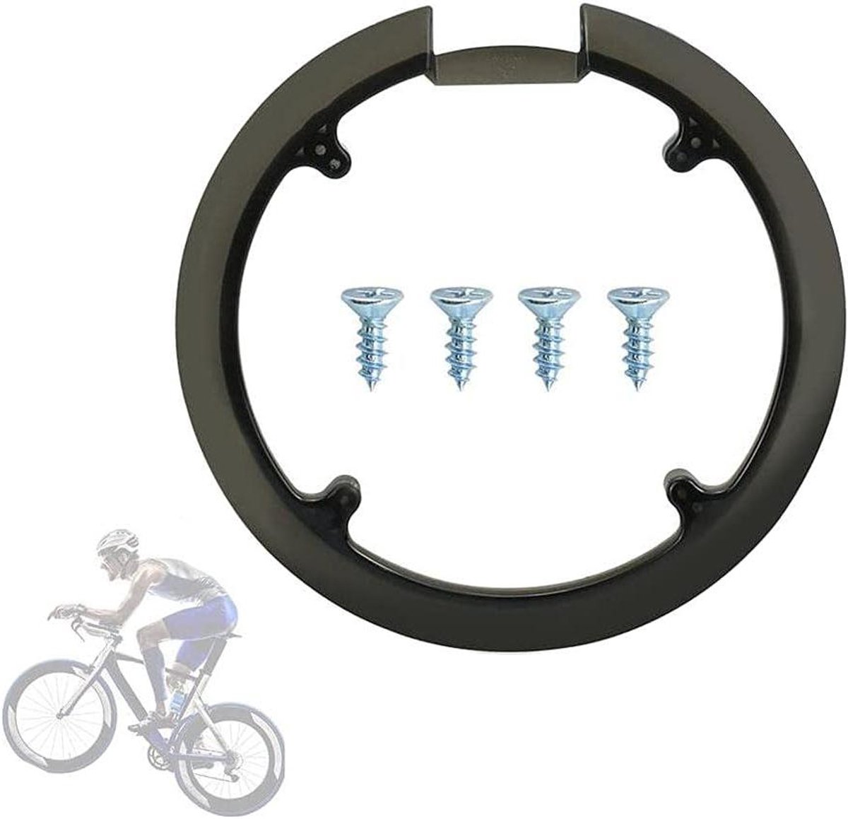 Allecto Plus - Mountainbike crankbescherming voor fiets - universeel - 42 en 44 tanden - kettingbescherming - racefiets - met schroeven
