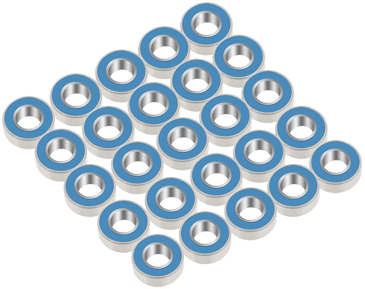 Allecto Plus - Lagerset 25 stuks Blauw Staal Rubber 5x11x4mm Metaal Essentieel bruikbare kogellagers voor diverse toepassingen