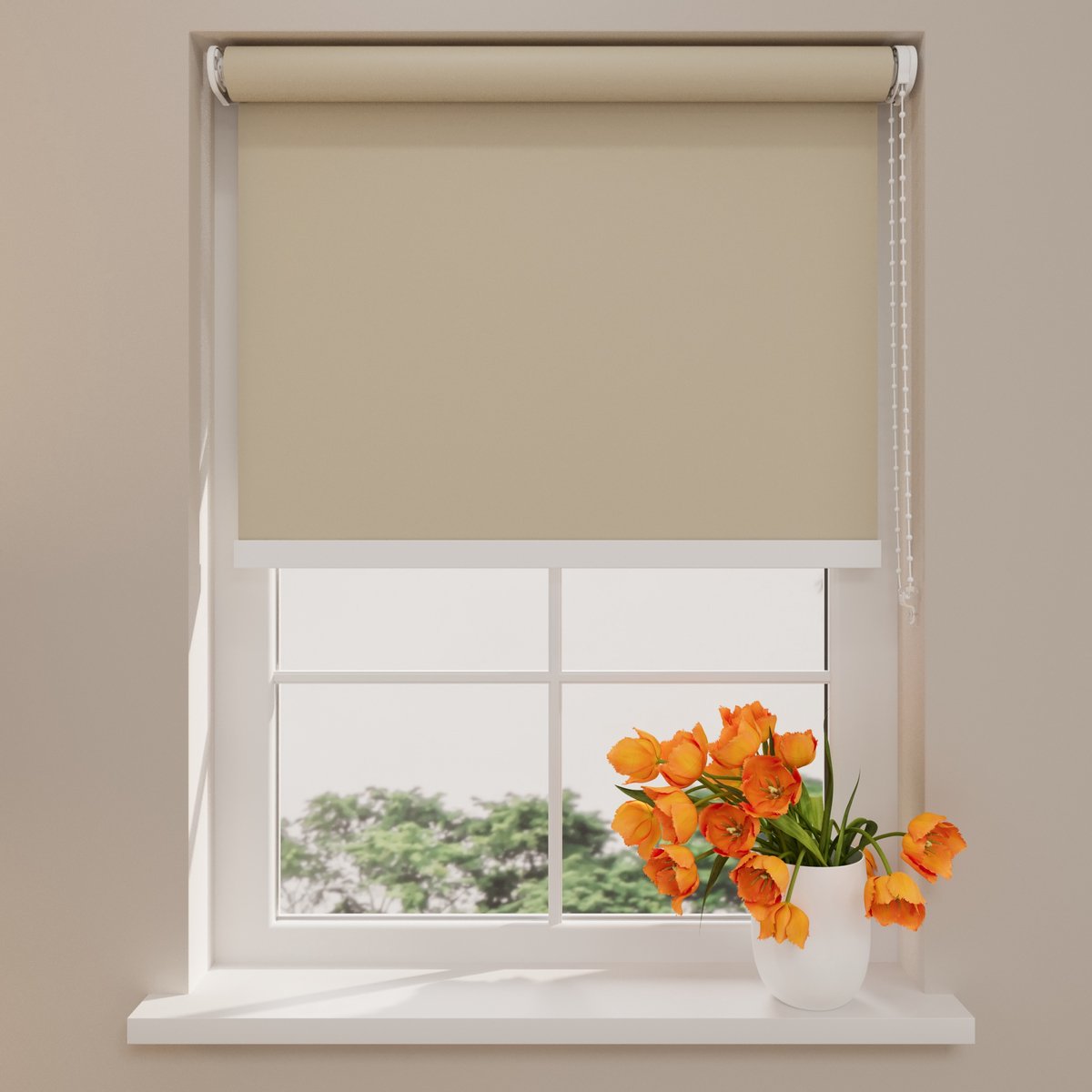 Rolgordijn Easy Soft - Verduisterend - Beige - 120 x 190