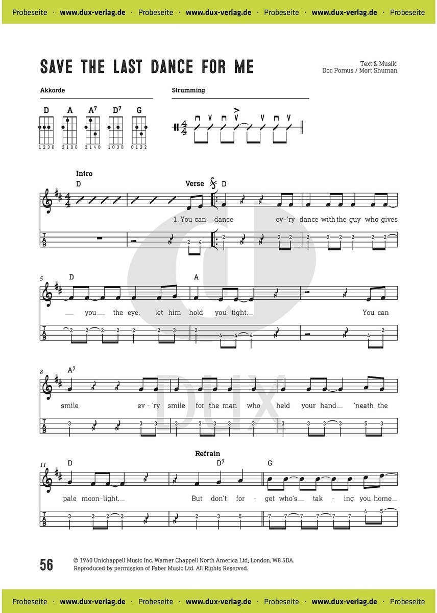 Edition Dux 60s Hits für Ukulele - Diverse songbooks