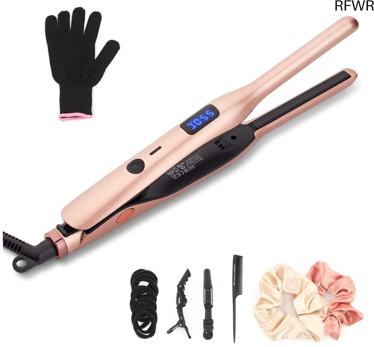 RFWR® Mini 2-in-1 Stijltang en Krultang voor Haar en Baard