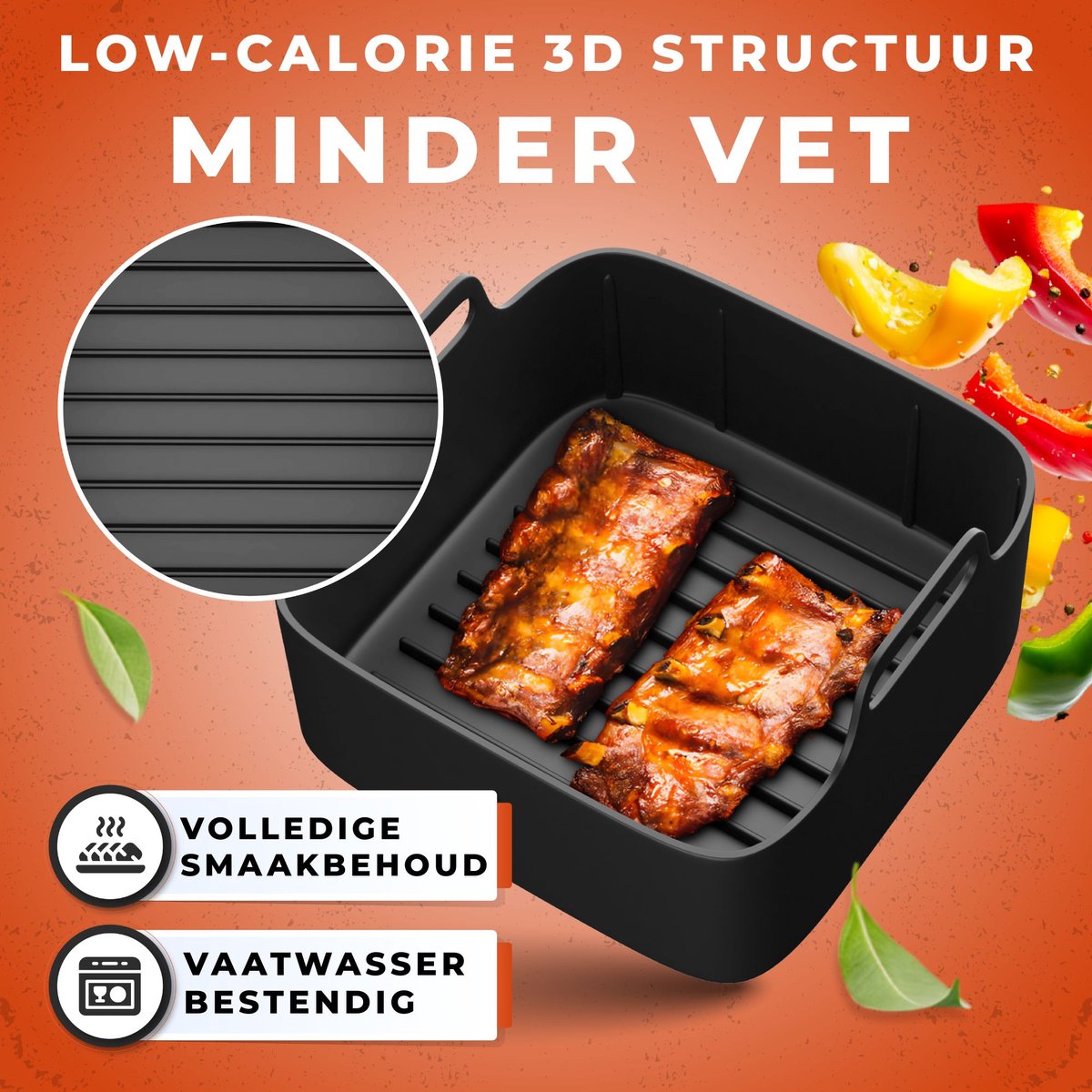 UNBOX 2 Stuks Airfryer Siliconen Bakje - Airfryer Accessoires - Airfryer Bakpapier - Airfryer Mandje voor Philips Airfryer 6,2L - Princess Airfryer XL 5,5L, 6,5L - Ninja Airfryer XXL 6,2L — afbeelding 4