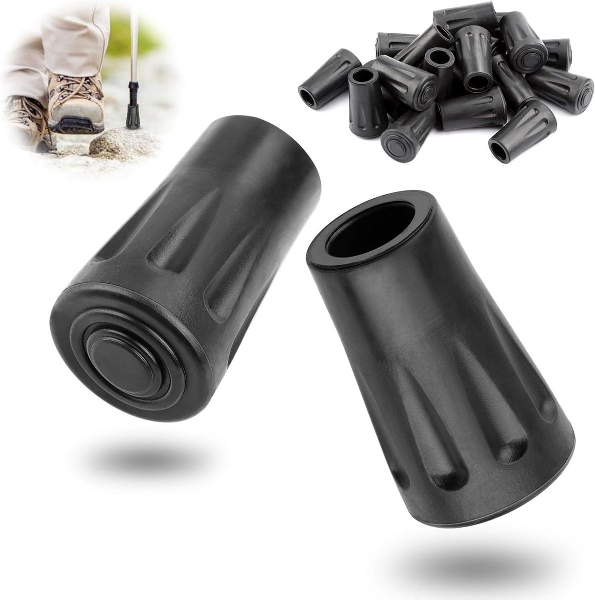Allecto Plus - Nordic Walking Stokken - Rubber Buffer Stokken 20 stuks - Diameter 11 mm - Vervanging Rubber Tips - Standaard Nordic Wandelpolen