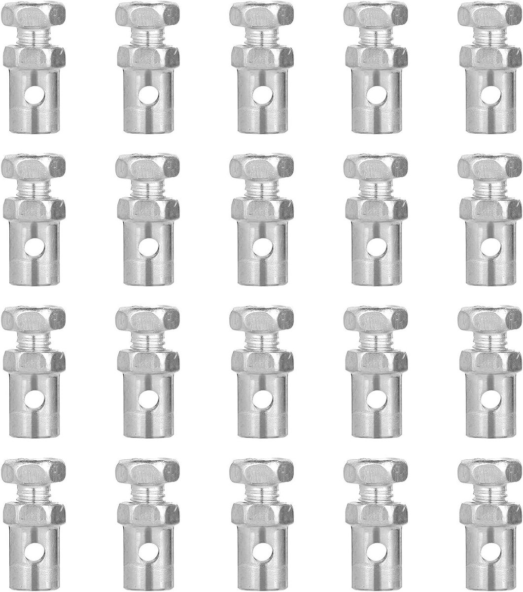 Allecto Plus - Gasremkabel Uiteinden 1/8 Inch (20 Stuks) - Gaskabel Stopt Sloten - Go Kart Remkabel Uiteinden voor Motorfiets - Gemotoriseerde Fiets - Toebehoren Fietsen & Scooters - Zilver
