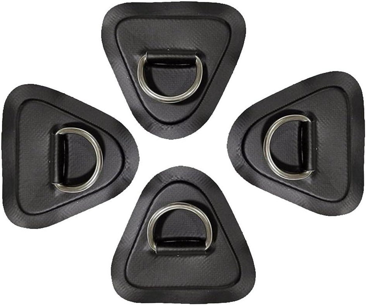 Driehoekige RVS D-ringpatches - Set van 4 - Voor boot, kano, sup - 9 cm - Vaste gesp