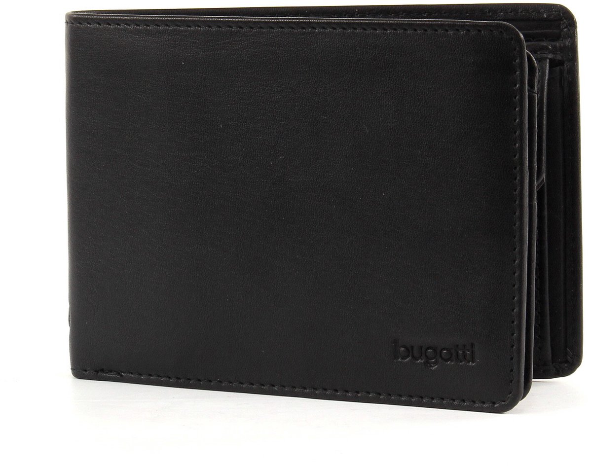 Bugatti Primo portemonnee leer 12 cm - Jongens - Horizontaal - schwarz