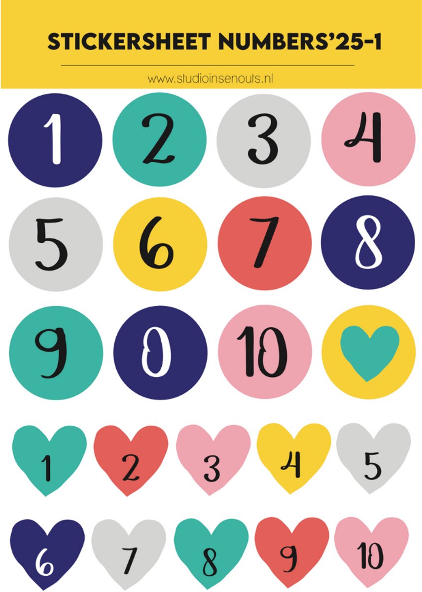 Stickervel Numbers-1 | Cijfers '25