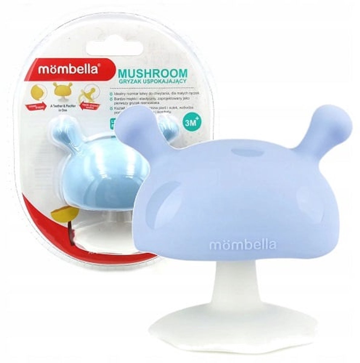 Mombella Bijtring Mushroom - blauw- 3m+ Blauw